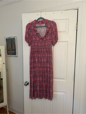 Simply Southern Red and Blue Floral Maxi Dress